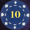 Blue Card Suit chip 11.5gm Numbered 10