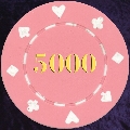 Pink Card Suit chip 11.5gm Numbered 5000