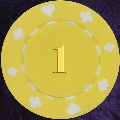 Yellow Card Suit chip 11.5gm Numbered 1