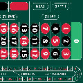 Roulette Layout '0' Right Hand 290 x 160cm Green With Track