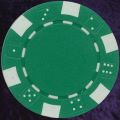 Green six tab dice design heavy chip 11.5gm
