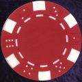 Red six tab dice design heavy chip 11.5gm