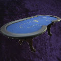 Customised Kidney Poker Tabletop with H legs
