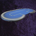 Blue Poker Table 2.5x1.3m (8x4') with Folding Legs