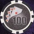 Black Twist 11.5gm Poker Chips Numbered 100