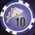 Blue Twist 11.5gm Poker Chips Numbered 10