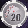 Grey Twist 11.5gm Poker Chips Numbered 20