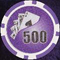 Purple Twist 11.5gm Poker Chips Numbered 500