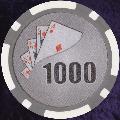 White Twist 11.5gm Poker Chips Numbered 1000