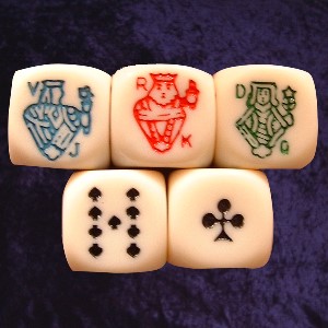 Pack of 5 Poker Dice with Rounded Edges