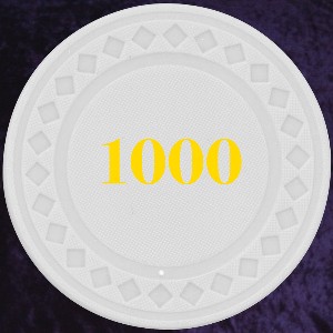 White Plastic chips 4gm Numbered 1000 NEW