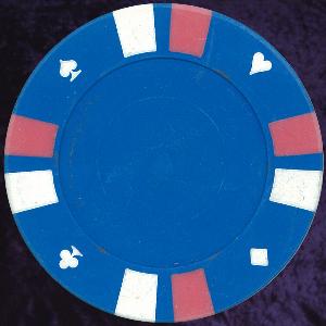 Light Blue Double Stripe 3 Colour 14gm Poker Chips