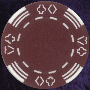 Burgundy Four tab poker chip 11.5gm