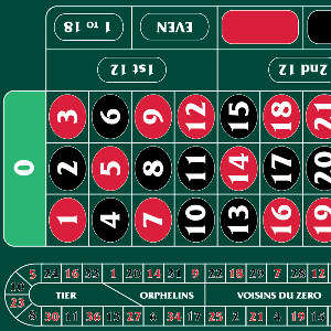 Roulette Layout '0' Left Hand 290 x 156cm Green With Track