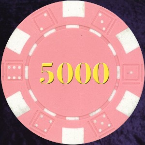 Pink Dice Chip Numbered 5000
