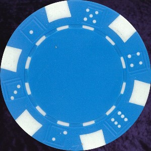 Light Blue six tab dice design heavy chip 11.5gm