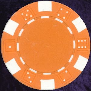 Orange six tab dice design heavy chip 11.5gm