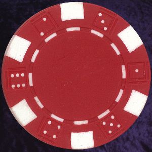 Red six tab dice design heavy chip 11.5gm