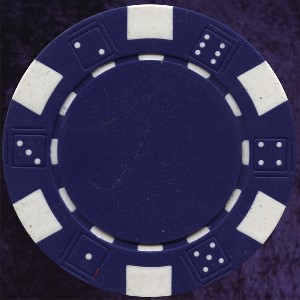 Dark Blue six tab dice design heavy chip 11.5gm