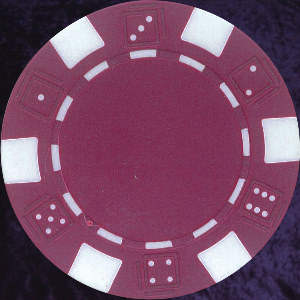 Dark Magenta six tab dice design heavy chip 11.5gm