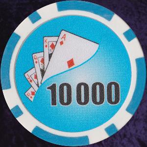 Light Blue Twist 11.5gm Poker Chips Numbered 10000